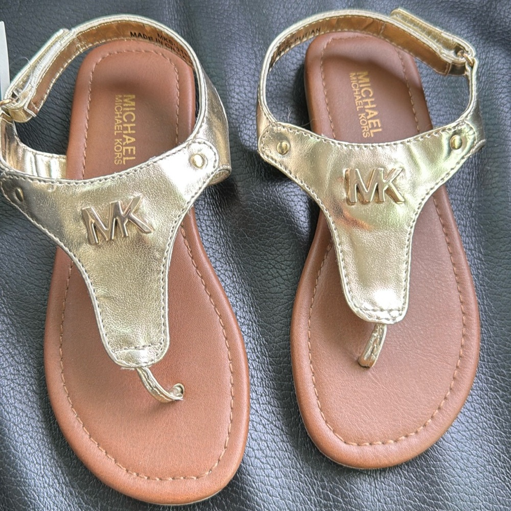 NWT Michael Kor’s Gold Sandals size 12 kids
